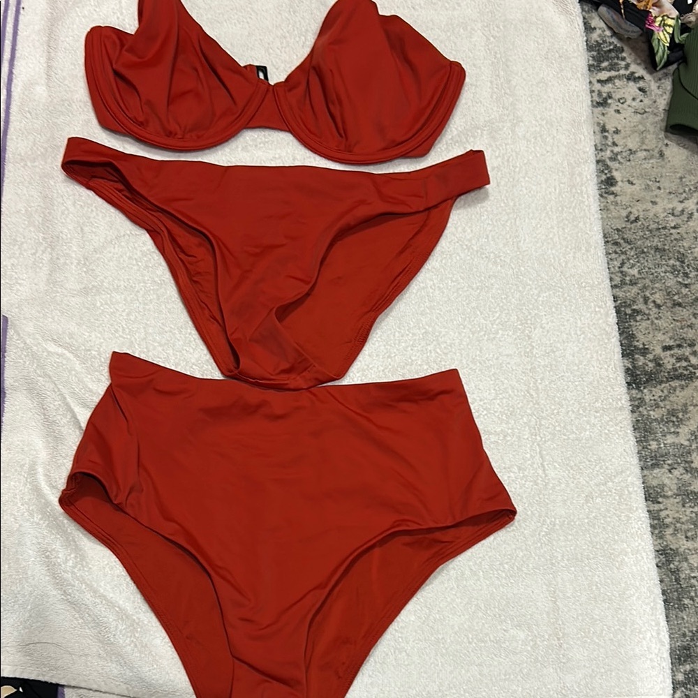 CUUP Red Bikini Set Modern Minimalist Swimwear